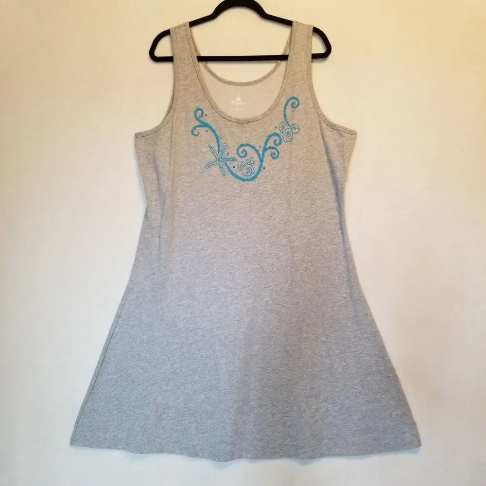 Disney Parks XXL Dress Gray Jeweled Above Knee Resort Beach Swim Cover